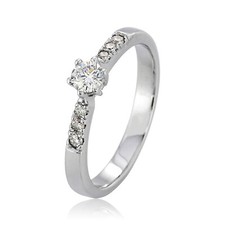 Natural Diamond Ring 18K Gold Woman Solitaire Bridal Wedding Engagement Jewelry 