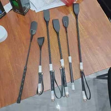 PU Leather Riding Crop Horse Whip Flogger Spanking Stick Slave Restraint Paddle