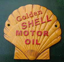Cast Iron SHELL `Clam`  SIGN, no enamel heavy with raised lettering