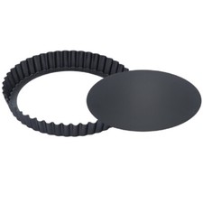 Large 26cm 10" Fluted Non Stick Loose Bottomed Flan Tart Quiche Pan Dish Tin