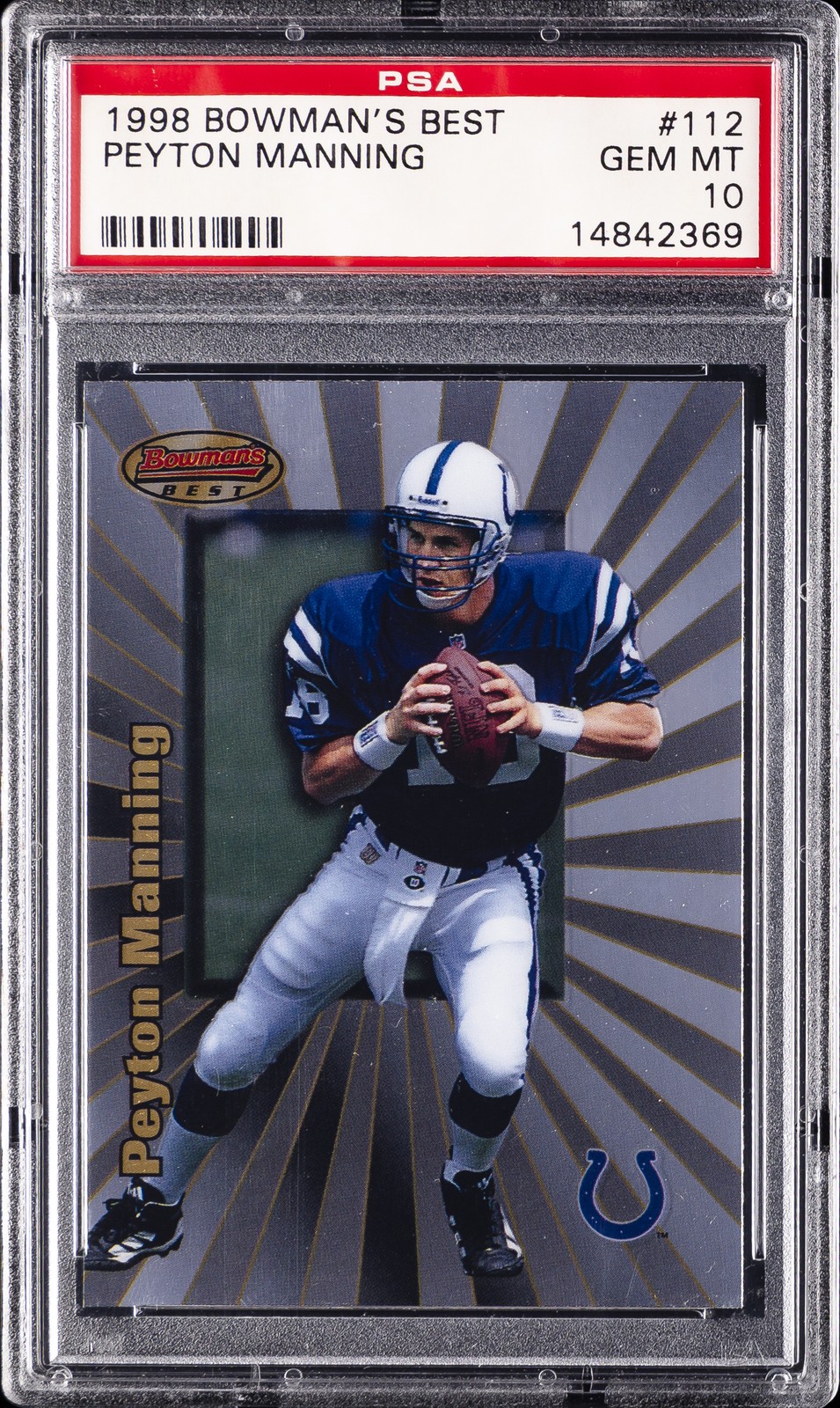 1998 BOWMAN'S BEST #112 PEYTON MANNING ROOKIE RC PSA 10