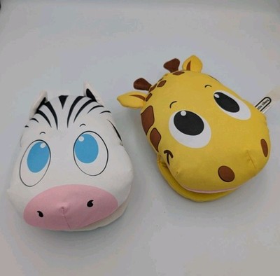 Little Tikes Plush Hand Puppets Giraffe Yellow & Zebra White Lot 2