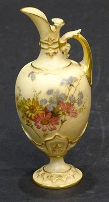 1890's STUNNING! Antique ROYAL WORCESTER Hand Painted DIMINUTIVE Ewer Vase
