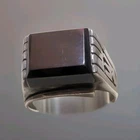 Vintage 925 Sterling Silver Onyx Ring Sz 11 13g Mod Architectural Statement