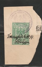 A 20) Schleswig-Holstein Stempelmarke 1 1/2 M, Lehrer-Seminar Eckernförde 6.3.99
