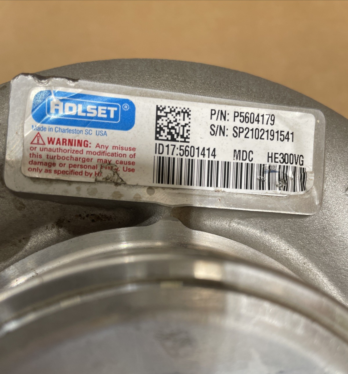 USED OEM Holset Cummins HE300VG Diesel Turbocharger w/o Actuator