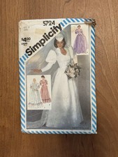 Simplicity 5724 Misses Lined Brides  Bridesmaids Dresses  Detachable Train