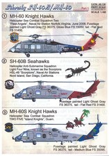 Calcomanías a escala impresa 1/48 helicópteros SIKORSKY SH-60B SEA HAWK & MH-60 KNIGHT HAWK
