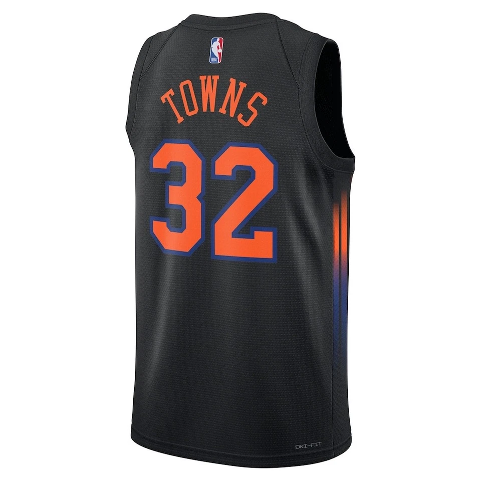 Camiseta deportiva de los New York Knicks Karl-Anthony-Towns marca Jordan negra edición llamativa XL Foto 3 de 3