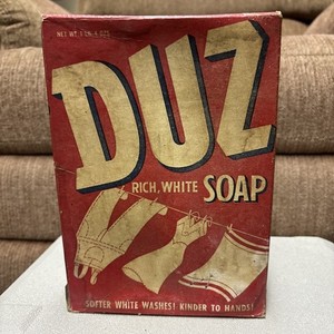 Vintage Mid Century Unopened Duz Laundry Detergent Dish Soap Box