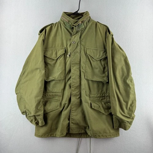 Vintage M-65 Jacket Mens Medium 80s 1980 Coat Cold Weather Field OG 107 Alpha - product listing photo