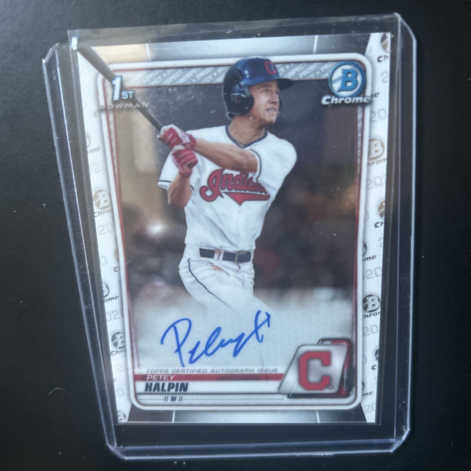 2020 Bowman Chrome Auto Petey Halpin Rookie Guardians RC 1st