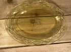 VTG Federal Glass Rosemary Dutch Rose Yellow Depression Glass 12" Oval Platter
