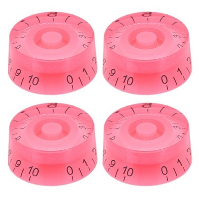 4 x Electric Guitar Pink Volume Tone Control Knob Pink-Black Word