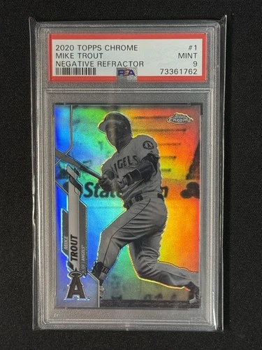 20 Mike Trout 2020 Topps Chrome Negative Refractor PSA 9 Los Angeles Angels