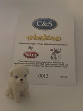 WADE - ST BERNARD PUPPY -WHITE WITH HAND PAINTED FACE - Limited Of 25