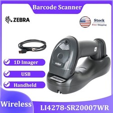 Zebra Symbol LI4278-SR20007WR 1D USB Wireless Handheld Barcode Scanner W/ Cradle