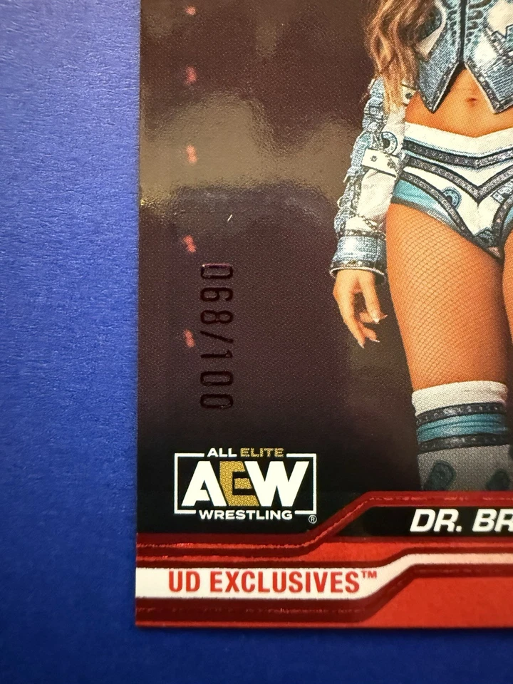 2024 AEW Wrestling Dr Britt Baker D.M.D. #26 UD Exclusives Red SP 068/100 WWE - Image 3 of 3