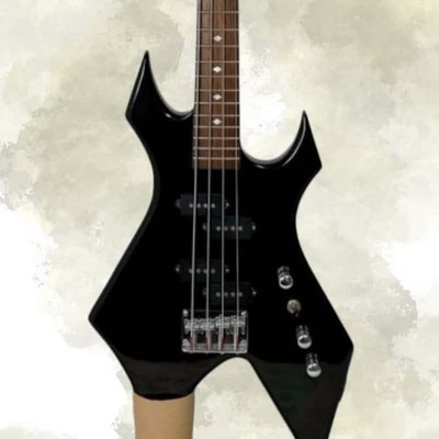 Black Electric Guitar X-Type  4-string  Mahogany Body  Fixed Bridge