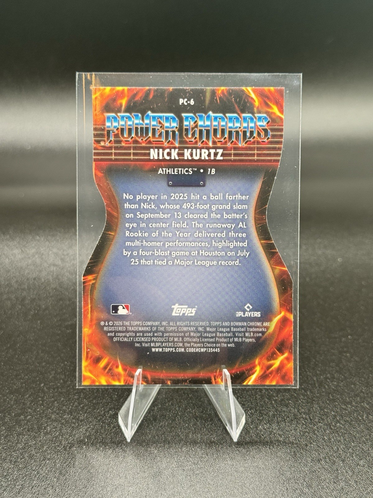 2026 Topps Bowman Chrome Nick Kurtz Power Chords Die Cut view 2