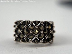 925 Sterling Silver Size 4.5 Marcasite Ring 4.76g