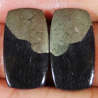33.18 Cts Natürliches Apache Gold Paar Cushion Cabochon 12x22x3 mm NF507
