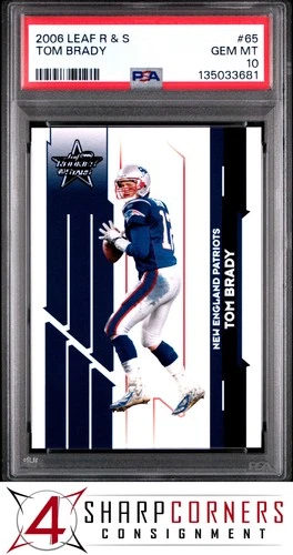 2006 LEAF ROOKIES & STARS #65 TOM BRADY PATRIOTS PSA 10