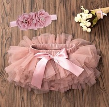 Girls Pink Tulle Tutu Skirt with Bow, Elastic Waist, Pull On, Princess