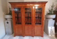 Biedermeier Vitrine Kirschbaum - Bücherschrank 3 türig