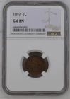1897 Indian Head Penny Cent - NGC Graded Good 6 BN