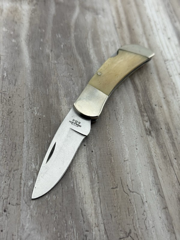 Bear & Son Midsize Lockback Knife White Bone (2.5" Satin) WSB61