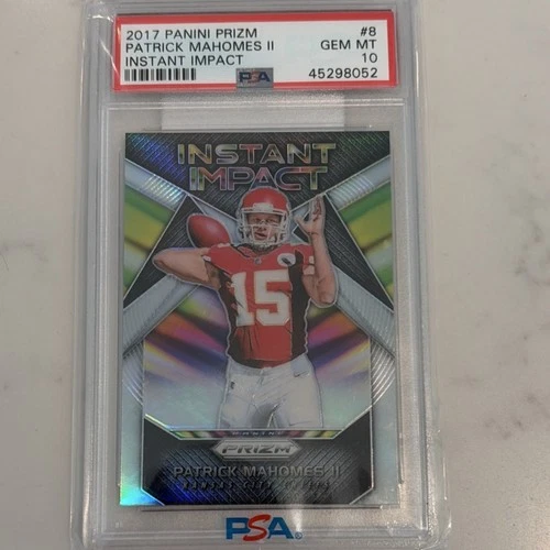 2017 Panini Prizm Instant Impact Patrick Mahomes II #8 Chiefs Insert PSA 10