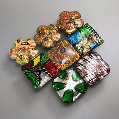 Patterned Glass Glaze Ethnic Style Door Handles Cabinet Knobs Drawer Pulls