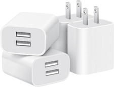 USB Wall Charger,4 Pack Dual Port Plug Adapter for Wall Outlet Charging Block, U