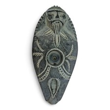 Lampada Olio In Pietra Intagliata Antica Lucerna Inizio Era Cristiana 