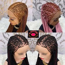 AFRICAN BRAIDED CONROW WIGS ON 13 6 LACE CLOSURE 45"