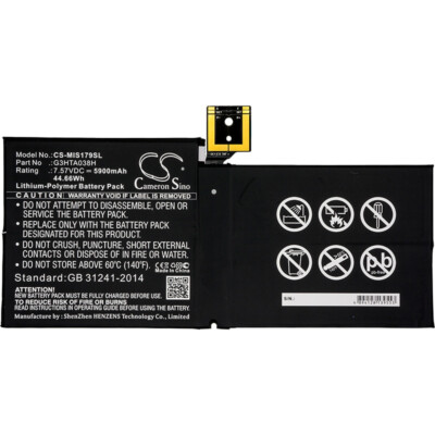 Battery 5900mAh G3HTA038H DYNM02 for Microsoft Surface Pro 5 1796