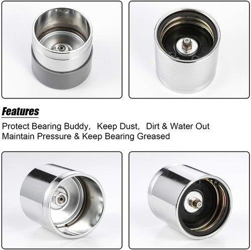 2x Bearing Protectors Grease Wheel Hub 1.98 W/ Dust Cap Cover for Trailer Boat - 第 3/8 張圖片