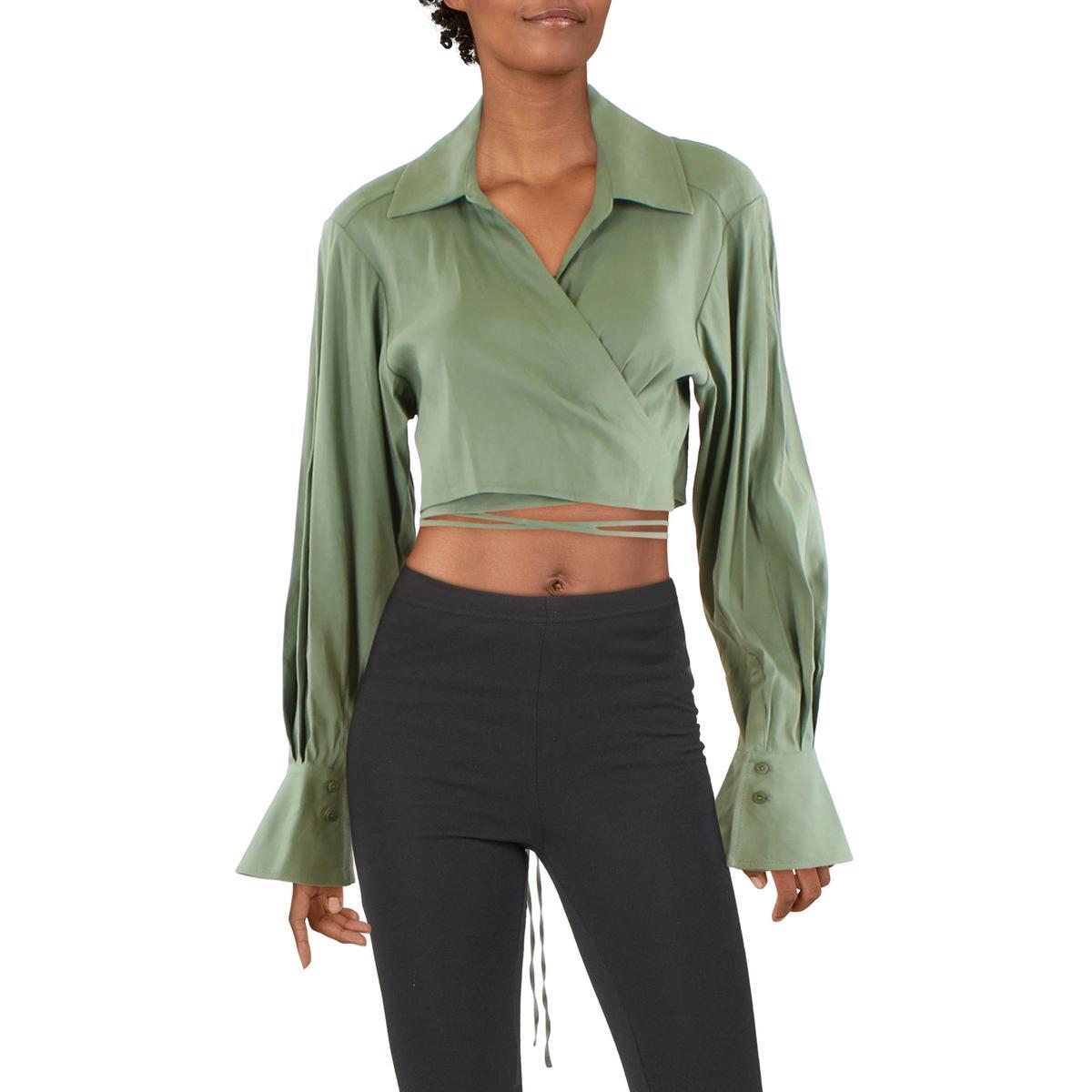 Женская льняная блузка с запахом и воротником Sonoma Jonathan Simkhai BHFO 6004