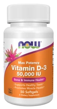 NOW Foods Vitamin D-3 50,000 IU from Lanolin 50 gels