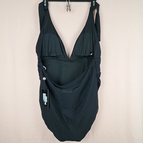 Ree Bees Damen Badeanzug Einteiler schwarz Übergröße 3XL Bauchkontrolle gerafft - Bild 9 von 12
