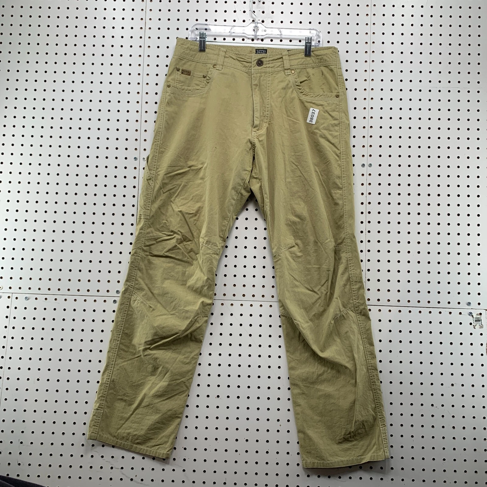 Kuhl Hiking Pants Mens Size 34x32 Tan Outdoor Straight Leg Vintage Patina Dye