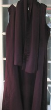 2pc Ladies Medium long formal dress evening gown scarf plum purple eggplant EUC