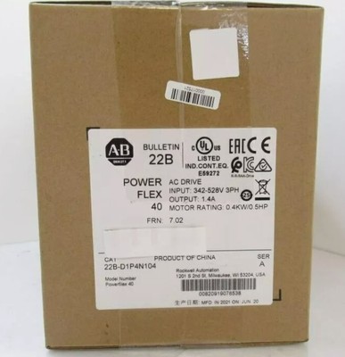 New Sealed Allen-Bradley 22B-D1P4N104 SER A PowerFlex 40 AC Drive