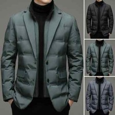 High Collar Quilted Winter Jacket Set Zipper Two Piece Coat Suit Men Women