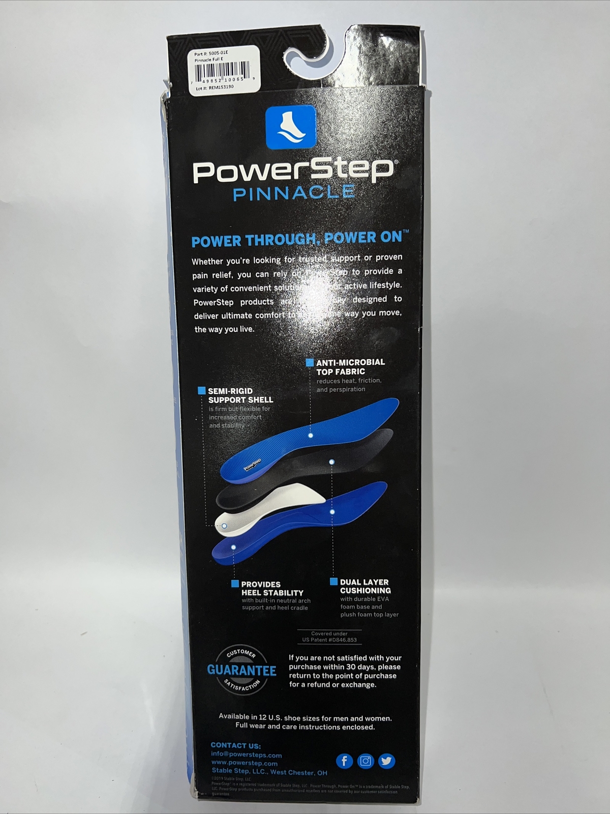 Powerstep Pinnacle Shoe Insoles Sizes Mens 8-8 1/2 Women 10-10 1/2 ...