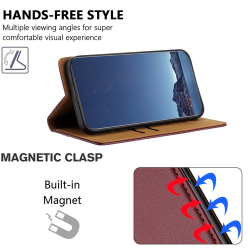 Für Samsung Galaxy S24 S23 S22 S21 Leder Geldbörse magnetischer Klappständer Handyhülle - Bild 70 von 71