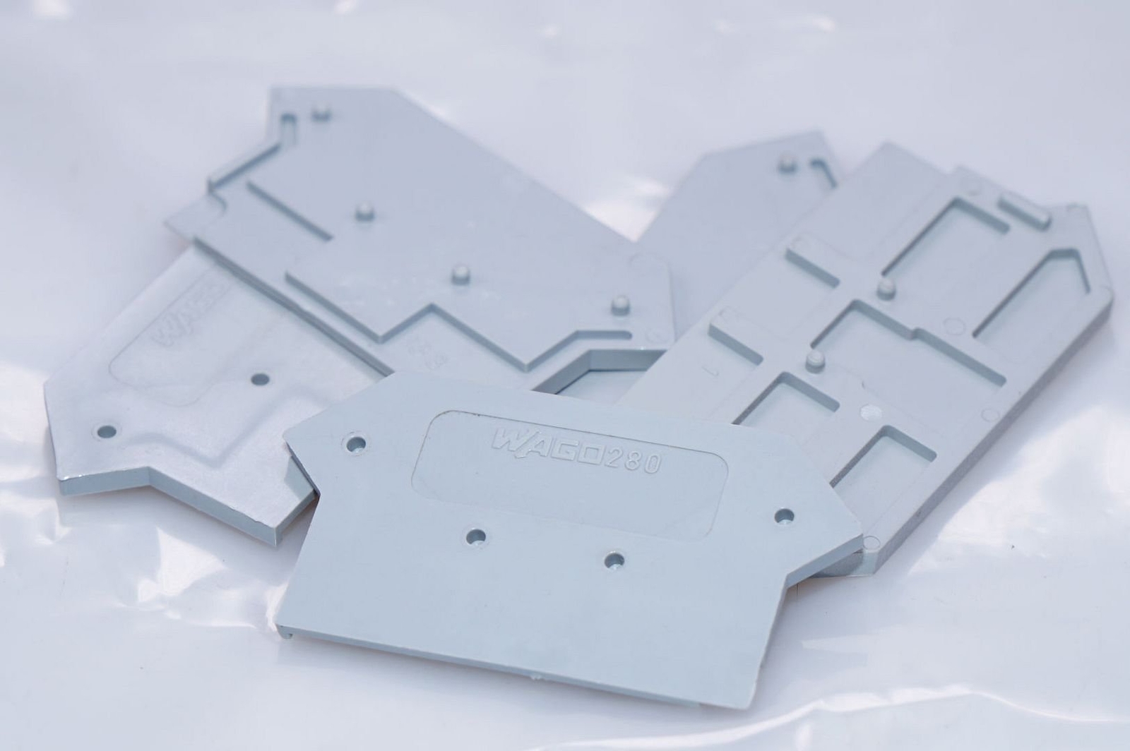 5 Pieces WAGO 280-330 End And Intermediate Plate, 2.5 Mm Thick, Gray