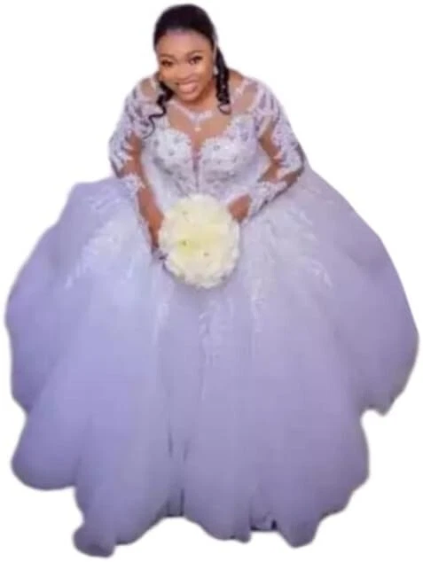 sachin and babi light blue dress 2026 Ball Gown Tulle Long Sleeves Empire Waist Lace Plus Size Wedding  Dresses