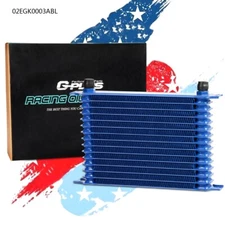 Fit For 15 ROW Universal Engine Transmission Aluminum AN-10 Oil Cooler Blue-G